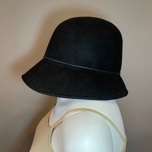 Nine West Women's Black 100% Wool Cloche - Picture 5 of 7